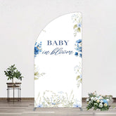 Aperturee - Aperturee Fresh Floral Bloom Boho Baby Shower Half Moon Arch Backdrop